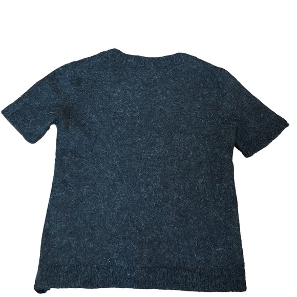 Everlane Women's XS The Alpaca Sweater Shirt Heather Black Short Sleeve - Picture 4 of 4